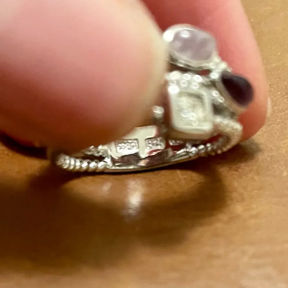 STERLING SILVER Mult-Color Jewel Ring